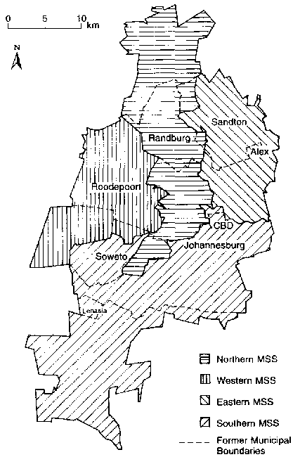 Johannesburg Map, South Africa - Black and White