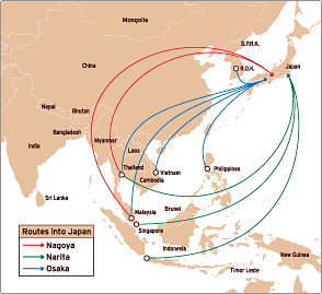Illegal wildlife trade routes into Japan